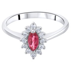 IGI-zertifizierter Statement-Ring aus 18-karätigem Gold mit einem natürlichen Rubin (0,31 Karat) und Diamanten