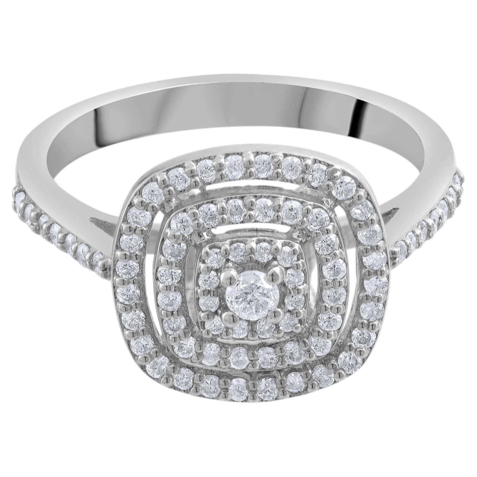 IGI Certified 0.32 Carat Natural Diamond Classic Statement Ring in 14K Gold