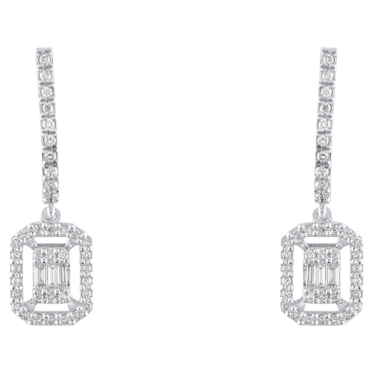 Pendientes llamativos con diamantes naturales de 0,34 quilates certificados por IGI, en oro de 14K