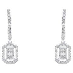 IGI Certified 0.34 Carat Natural Diamond Statement Earrings in 14K Gold