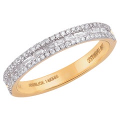 IGI Certified 0.38 Carat Natural Diamond 'SI/HI' 14K Yellow Gold Band Ring