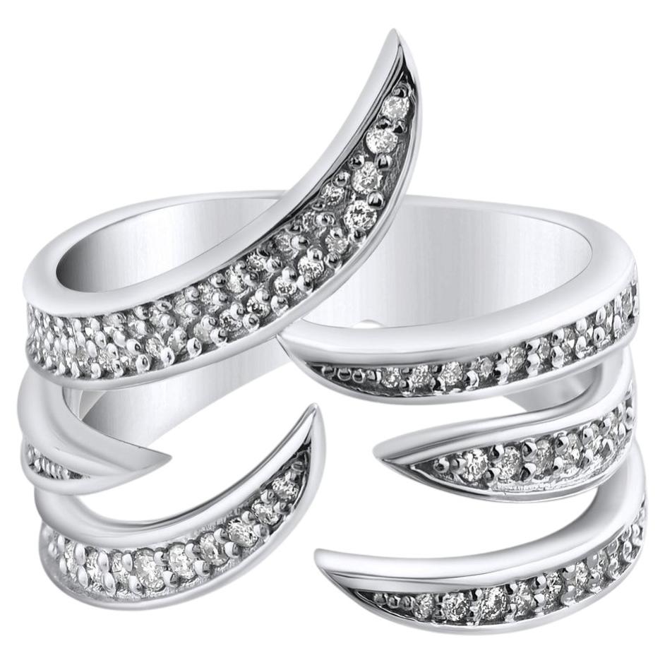 IGI Certified 0.38ct Diamond Ring in 14K Gold, Art Deco Style For Sale