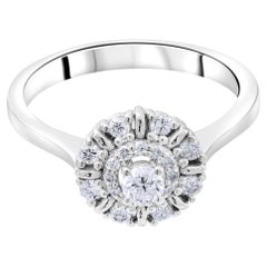 IGI Certified 0.39 Carat Natural Diamond Classic Statement Ring in 14K Gold