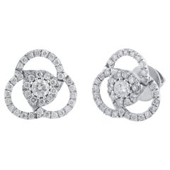 IGI Certified 0.397 Carat Natural Diamond 'SI/H-I' 14K White Gold Stud Earrings