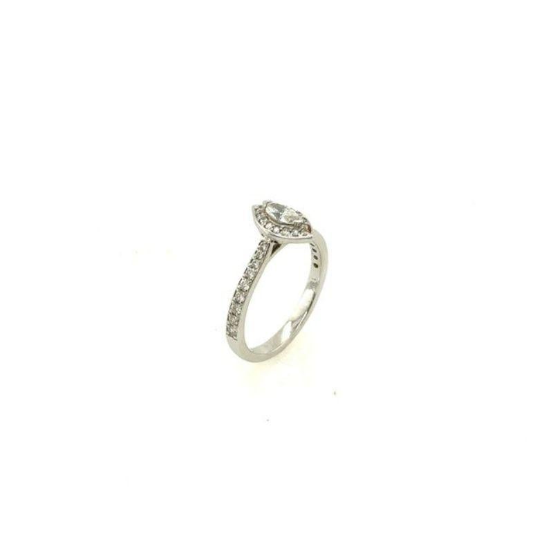 IGI Certified 0.40ct Marquise Diamond Ring in 18ct White Gold In Excellent Condition For Sale In London, GB