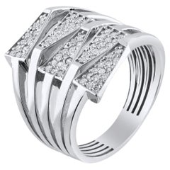 Bague classique imposante en or 14 carats, sertie d'un diamant naturel de 0,42 carat certifié IGI