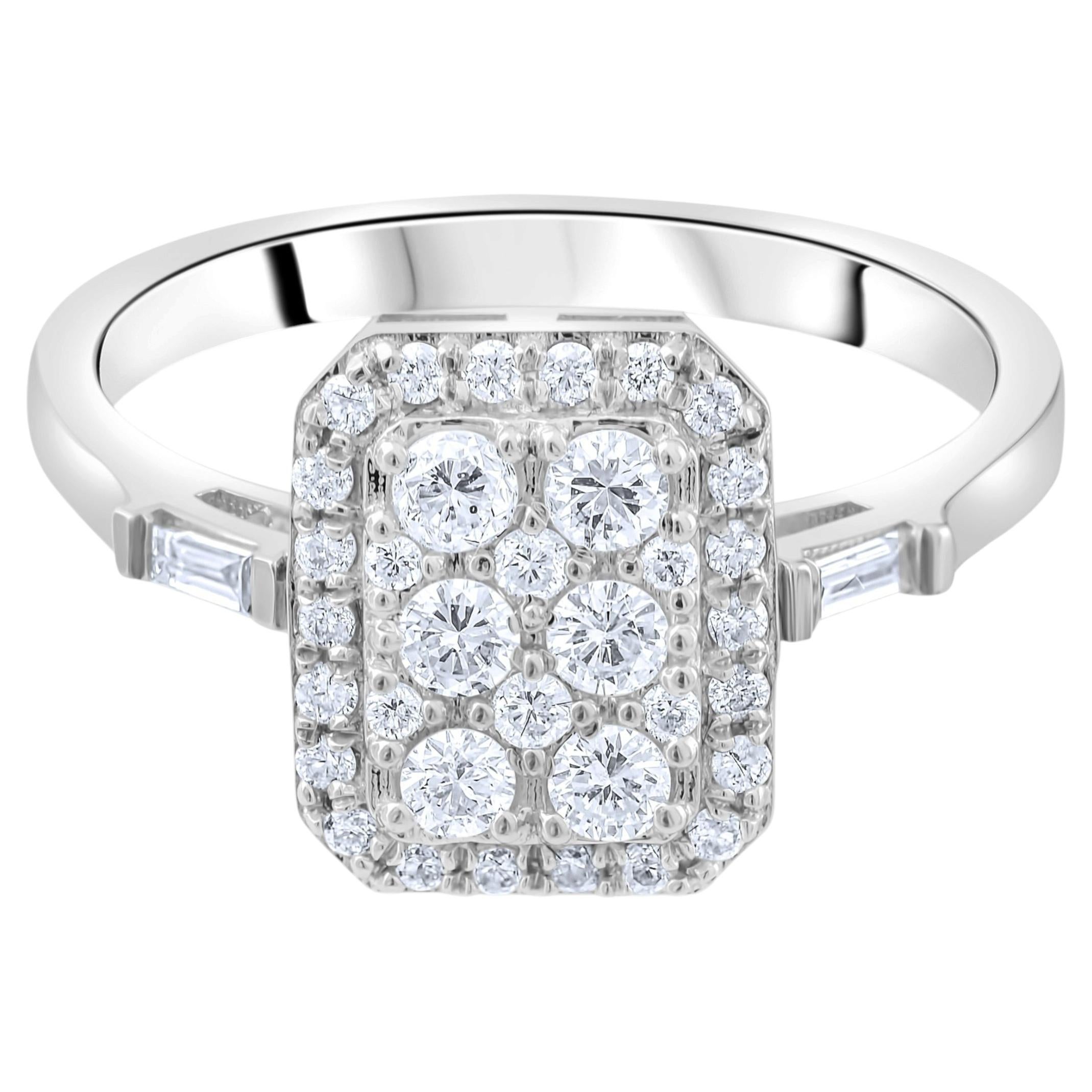 IGI Certified 0.42 Carat Natural Diamond Classic Statement Ring in 18K Gold