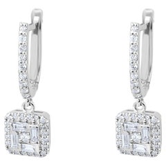 IGI Certified 0.42 Carat Natural Diamond Statement Earrings in 14K Gold