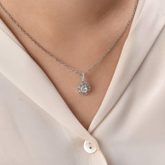 IGI Certified 0.42 Carat Natural Diamond Statement Necklace in 14K Gold