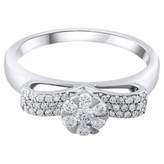Anello classico di grande effetto con diamante naturale da 0,44 carati certificato IGI, in oro 14K