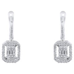 IGI Certified 0.44 Carat Natural Diamond Statement Earrings in 14K Gold