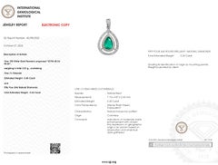Colgante de Esmeralda Colombiana y Diamante en Oro Blanco de 18 quilates con Certificado IGI de 0,45 quilates