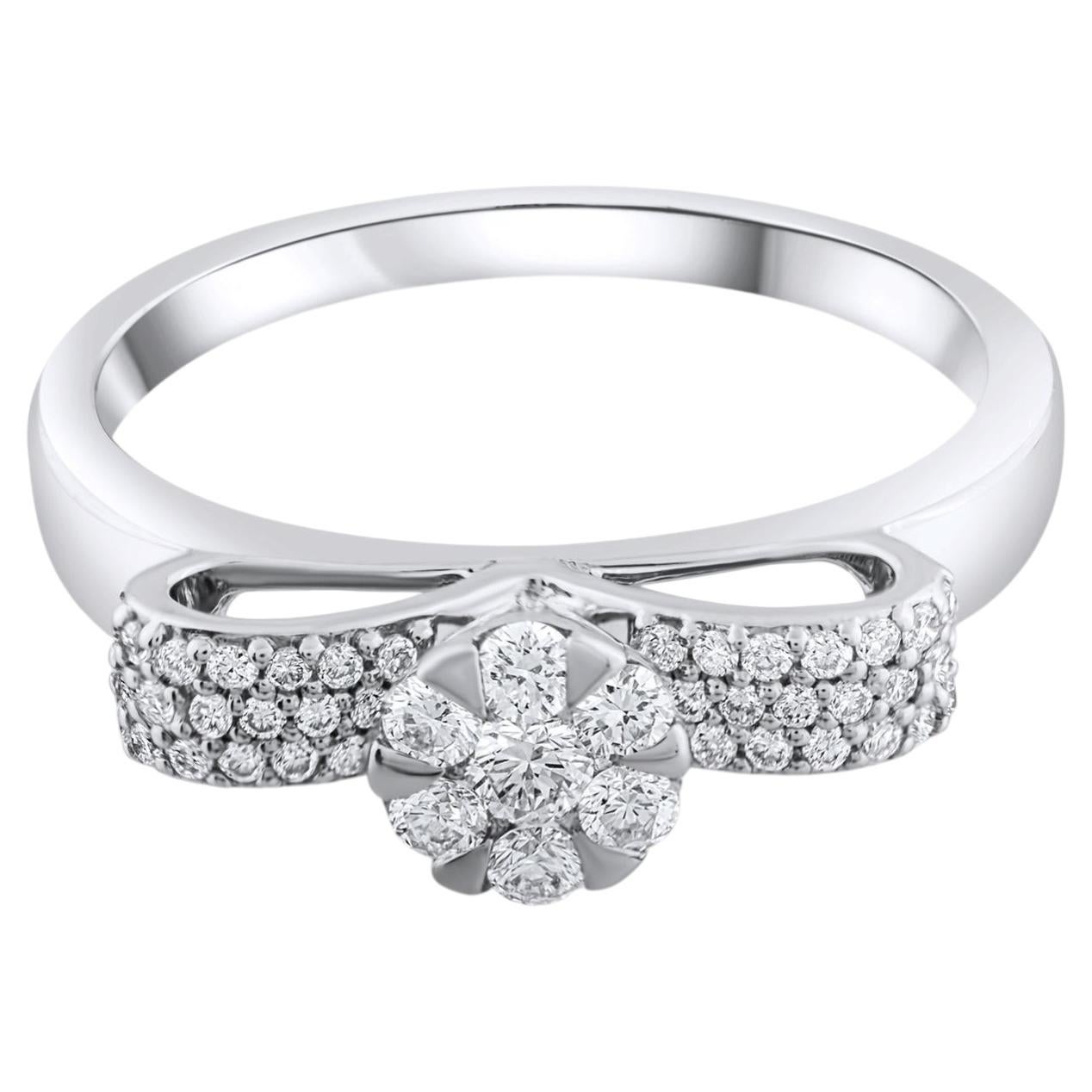 IGI Certified 0.45 Carat Natural Diamond Classic Statement Ring in 18K Gold