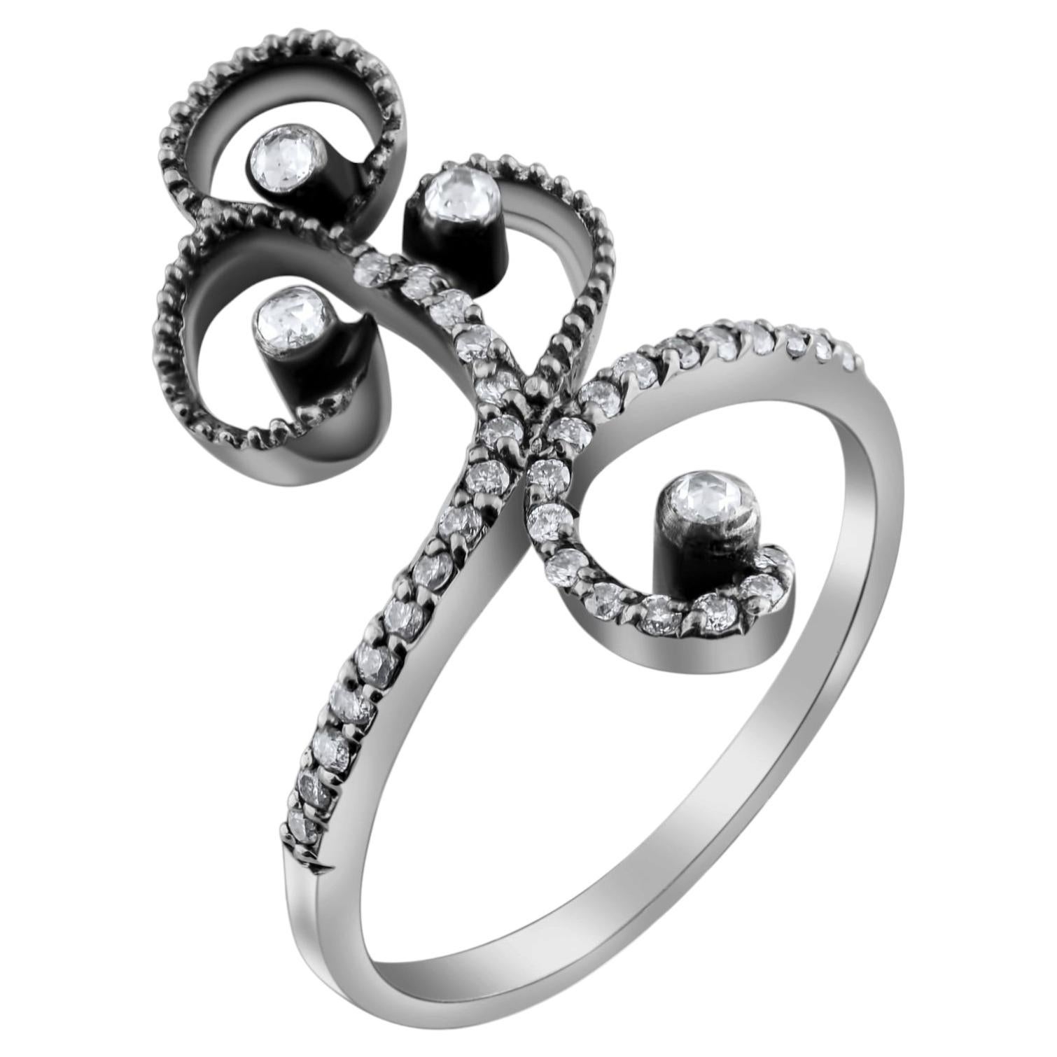 IGI Certified 0.45 Carat Natural Diamond Classic Statement Ring in 8K Gold