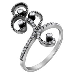 IGI Certified 0.45 Carat Natural Diamond Classic Statement Ring in 8K Gold