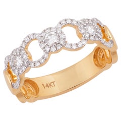 IGI Certified 0.45 Carat Natural Diamond 'SI/G-H' 14K Yellow Gold Wedding Ring