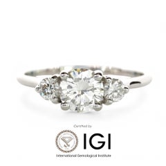 IGI Certified 0.45ct Natural Diamond Three-Stone Engagement Ring