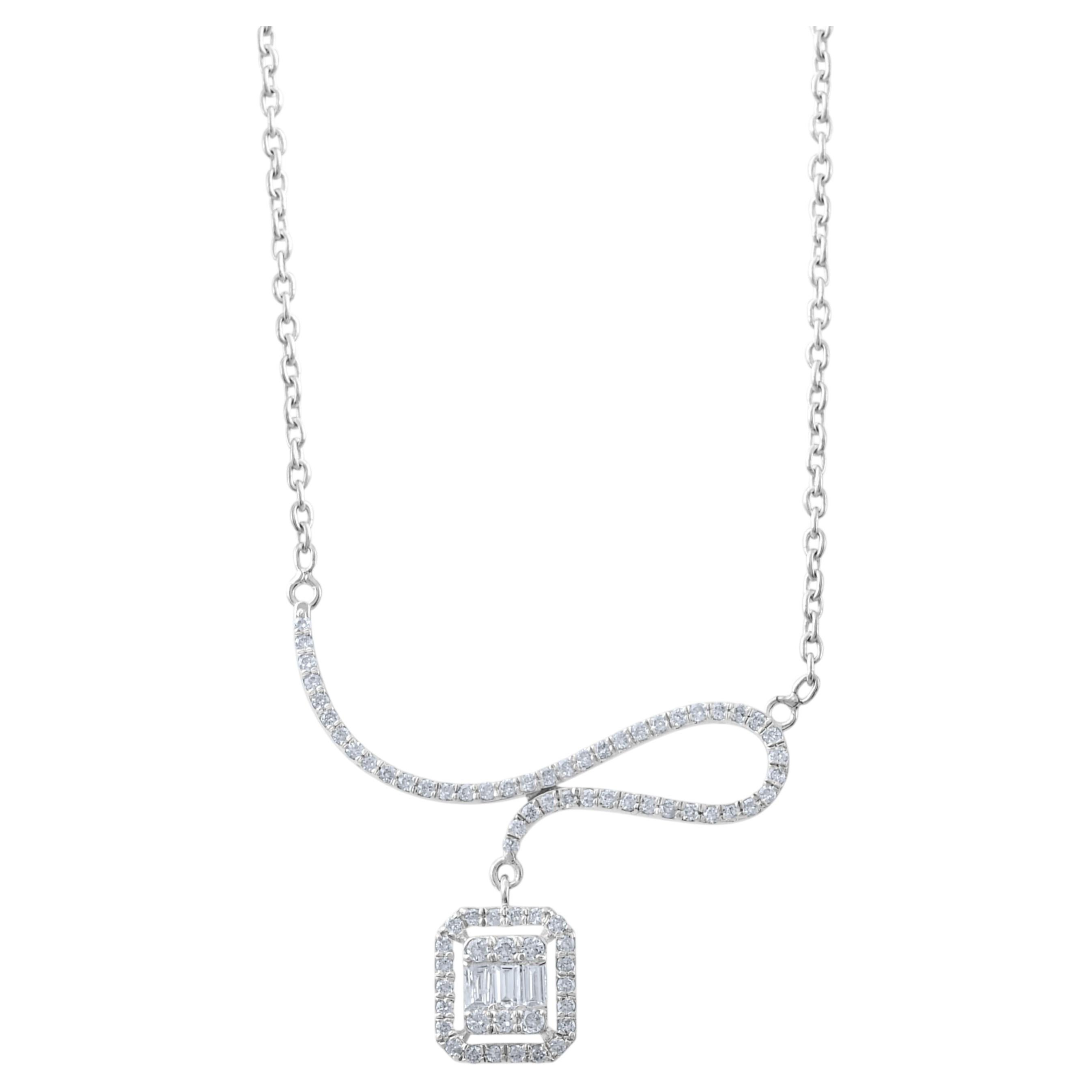 IGI Certified 0.46 Carat Natural Diamond Statement Necklace in 18K Gold