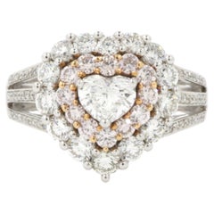 IGI Certified 0.47 Carat Heart Shape Diamond Solitaire Ring in 18K White Gold