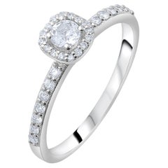 IGI-zertifizierter klassischer Statement-Ring mit einem natürlichen Diamanten von 0,49 Karat aus 14-karätigem Gold
