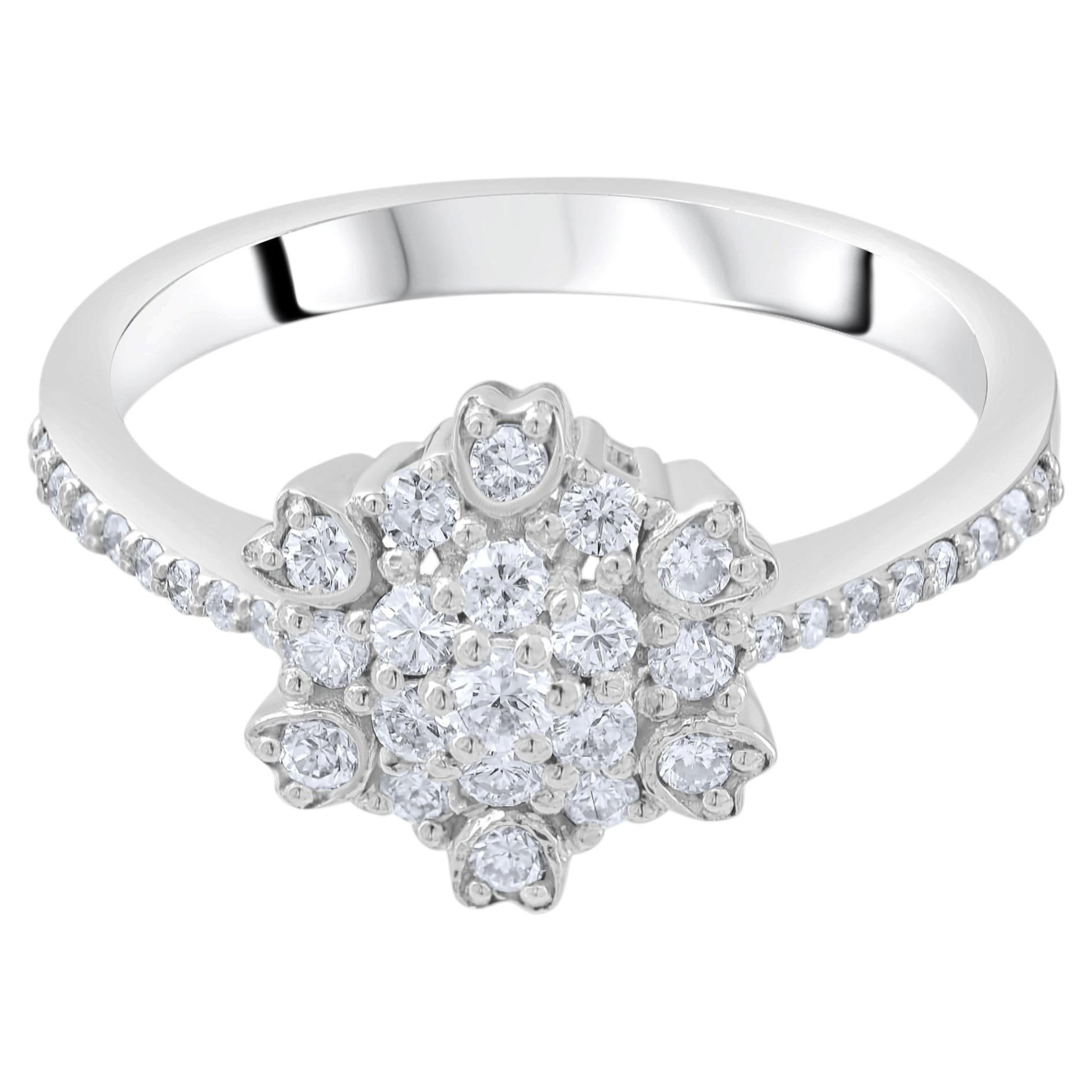 IGI Certified 0.5 Carat Natural Diamond Classic Statement Ring in 14K Gold
