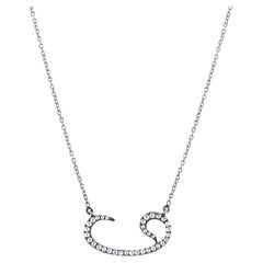 IGI Certified 0.5 Carat Natural Diamond Vav Statement Necklace in 8K Gold