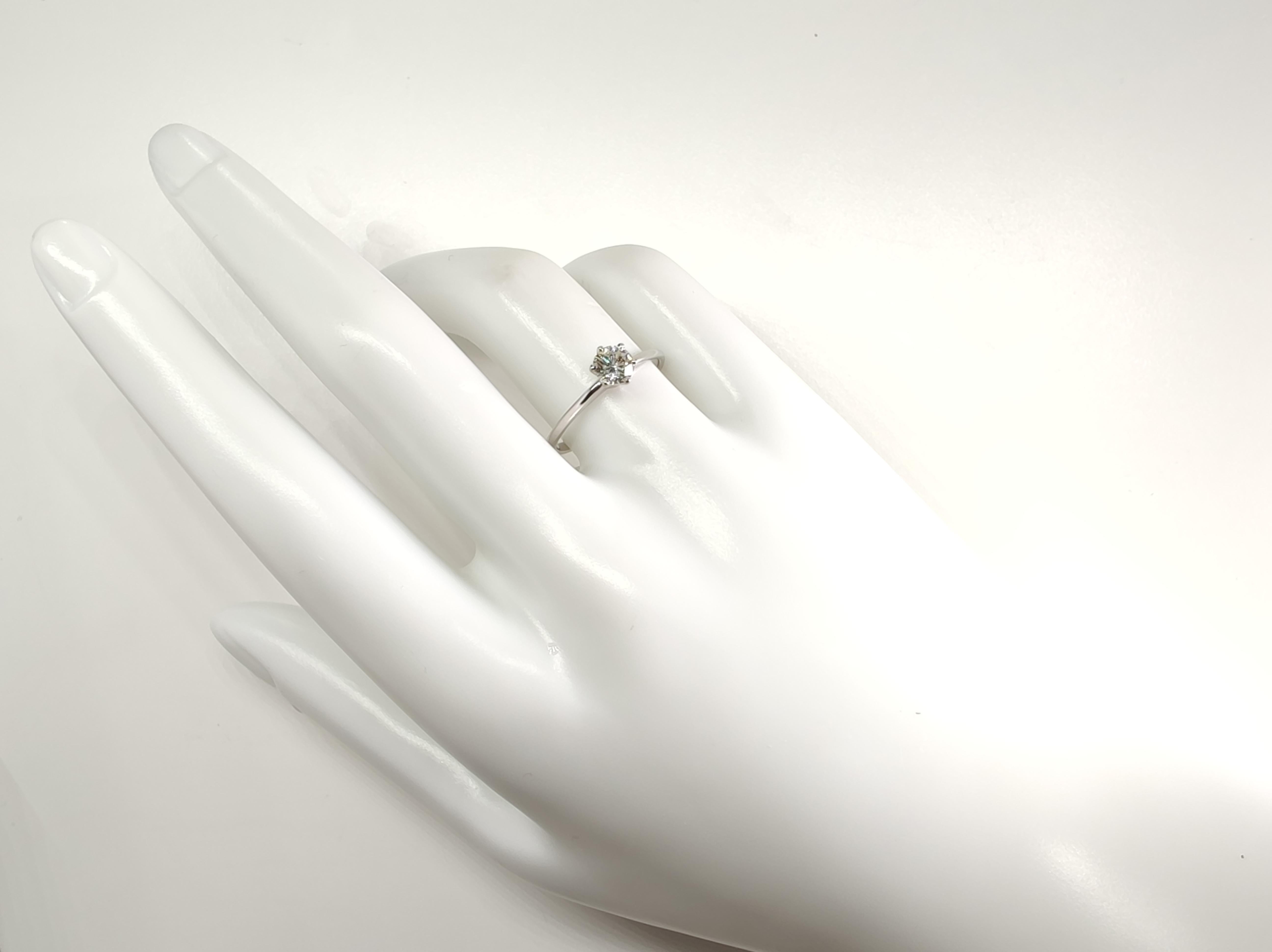 IGI-zertifizierter 0,50 Karat natürlicher Diamant Solitär-Ring -18K massives Weißgold im Angebot 3