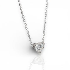 IGI Certified 0.51ct Diamond Solitaire Necklace with Heart-Shaped Pendant