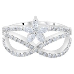 IGI Certified 0.55 Carat Diamond Floral Ring 18K Gold