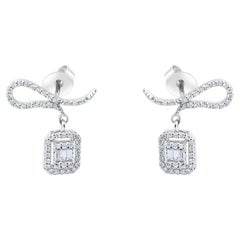 IGI Certified 0.58 Carat Natural Diamond Statement Earrings in 14K Gold