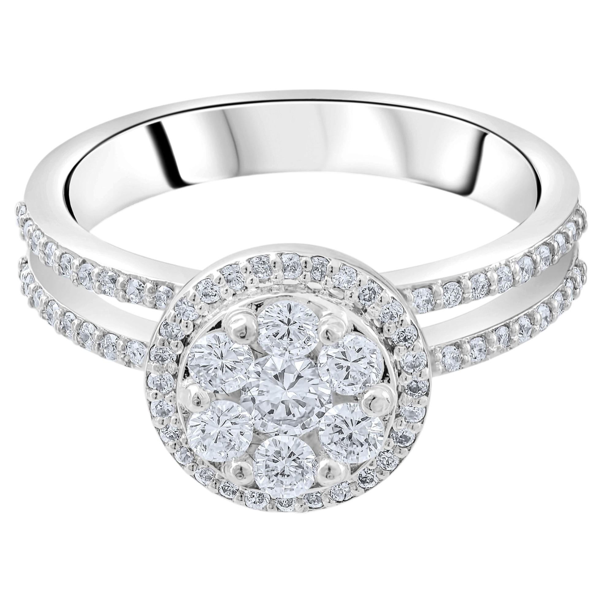 IGI Certified 0.61 Carat Natural Diamond Classic Statement Ring in 14K Gold