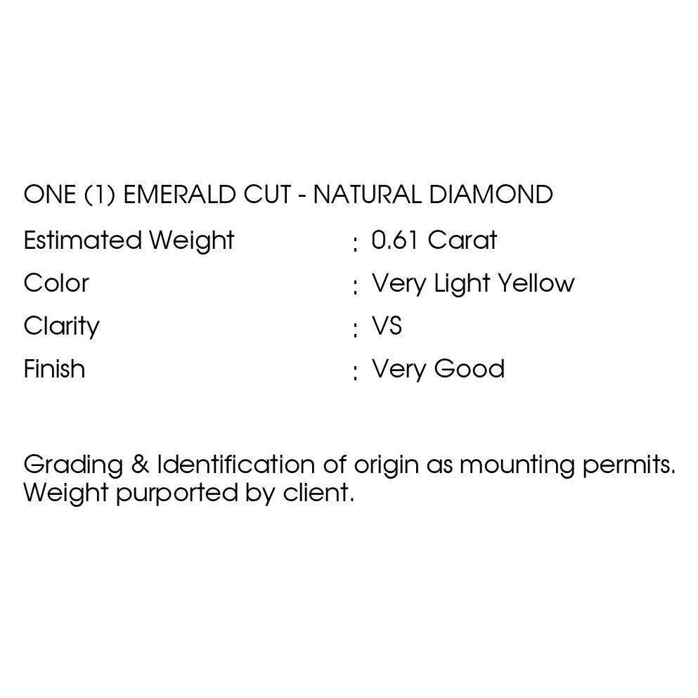 IGI Certified 0.61ct Natural Fancy Diamond 14K Yellow & White Gold Ring For Sale 5