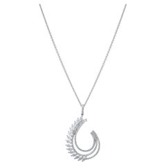 IGI Certified 0.64 Carat Natural Diamond Statement Necklace in 18K Gold
