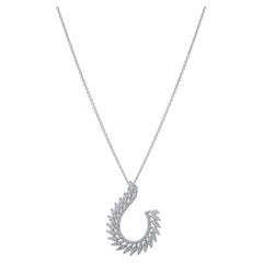 IGI Certified 0.64 Carat Natural Diamond Statement Necklace in 18K Gold