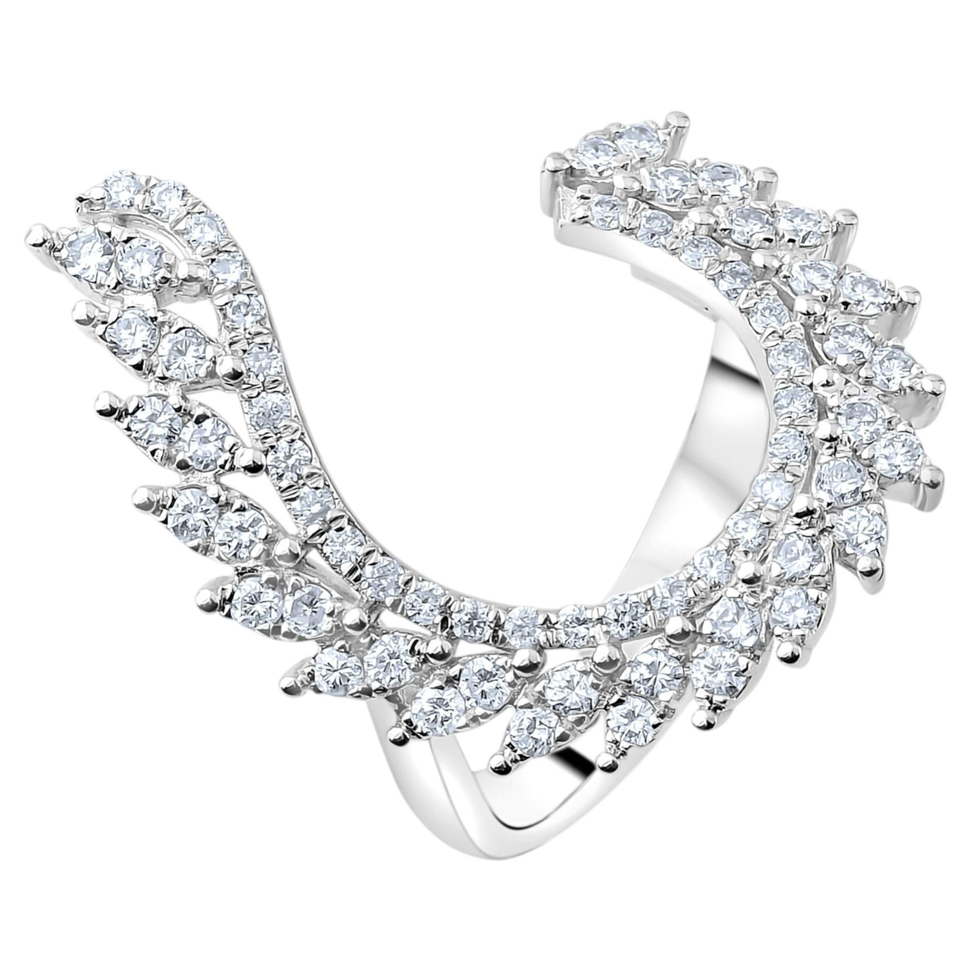 IGI Certified 0.64ct H VS1 Diamond Ring in 18K Gold, Art Deco Style