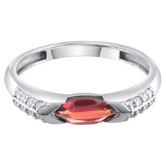 IGI-zertifizierter Statement-Ring aus 14-karätigem Gold mit einem natürlichen Granat von 0,65 Karat und Diamanten