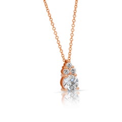 IGI Certified 0.68ct Diamonds Necklace with Pendant in 18k Rose Gold