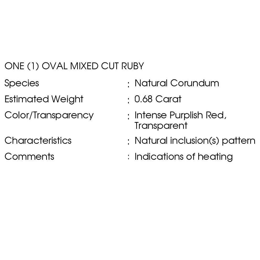 Rubí natural certificado IGI de 0,68 ct y diamantes naturales de 0,27 ct Anillo de platino 5