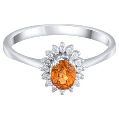 IGI Certified 0.69 Carat Natural Sapphire and Diamond Elegant Ring in 14K Gold