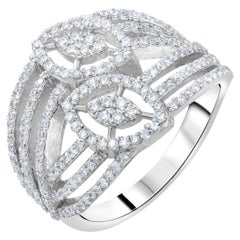 IGI Certified 0.72ct Diamond Ring in 18K Gold, Art Deco Style
