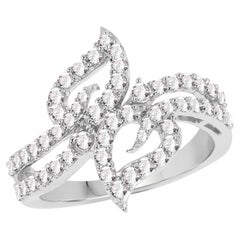 Ring aus 14 Karat Weißgold mit Igi-zertifiziertem 0,74 Karat weißen Diamanten