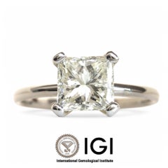 IGI Certified, 0.76ct Princess Cut Diamond Engagement Ring, 18K