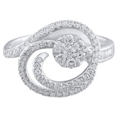 IGI-zertifizierter Diamantring mit Blumenmotiv, 0,80 Karat, 18-karätiges Gold