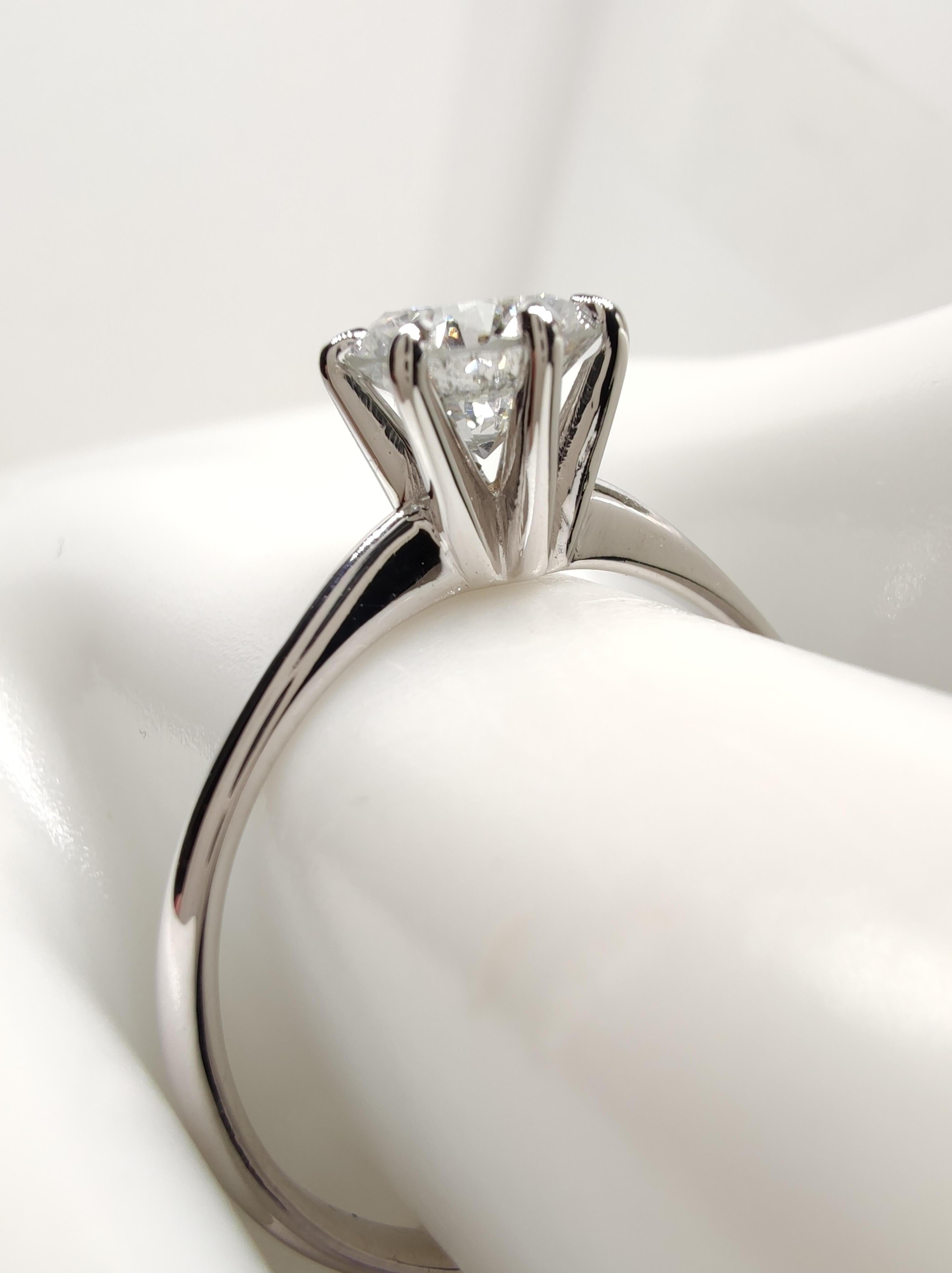 IGI-zertifizierter 0,80 Karat natürlicher Diamant Solitär-Ring -18K hite Gold - Sechs Zacken im Angebot 5