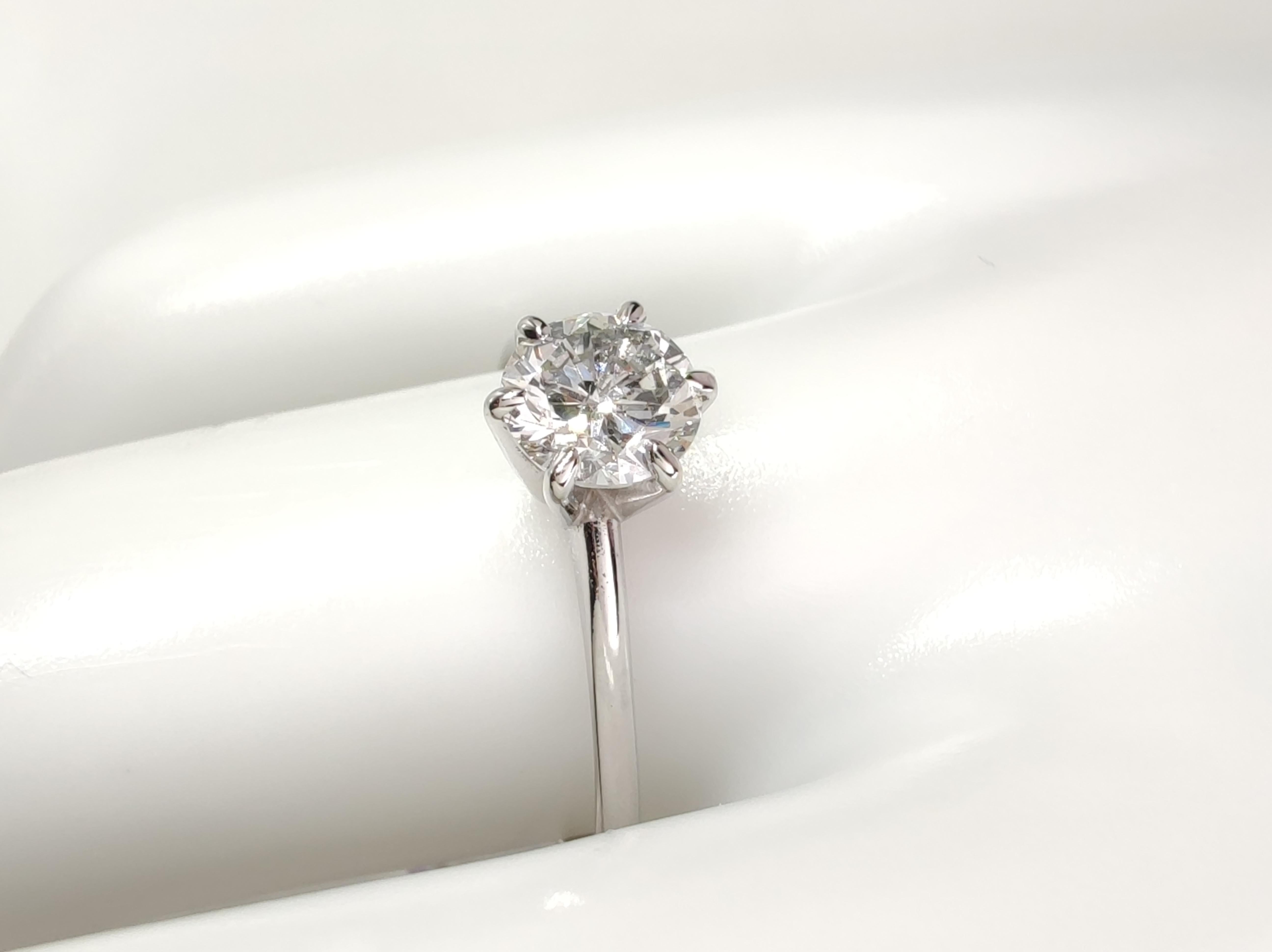 IGI-zertifizierter 0,80 Karat natürlicher Diamant Solitär-Ring -18K hite Gold - Sechs Zacken (Zeitgenössisch) im Angebot