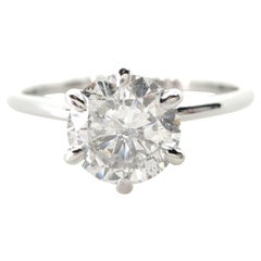 IGI Certified 0.80 ct Natural Diamond Solitaire Ring -18K hite Gold -Six prong