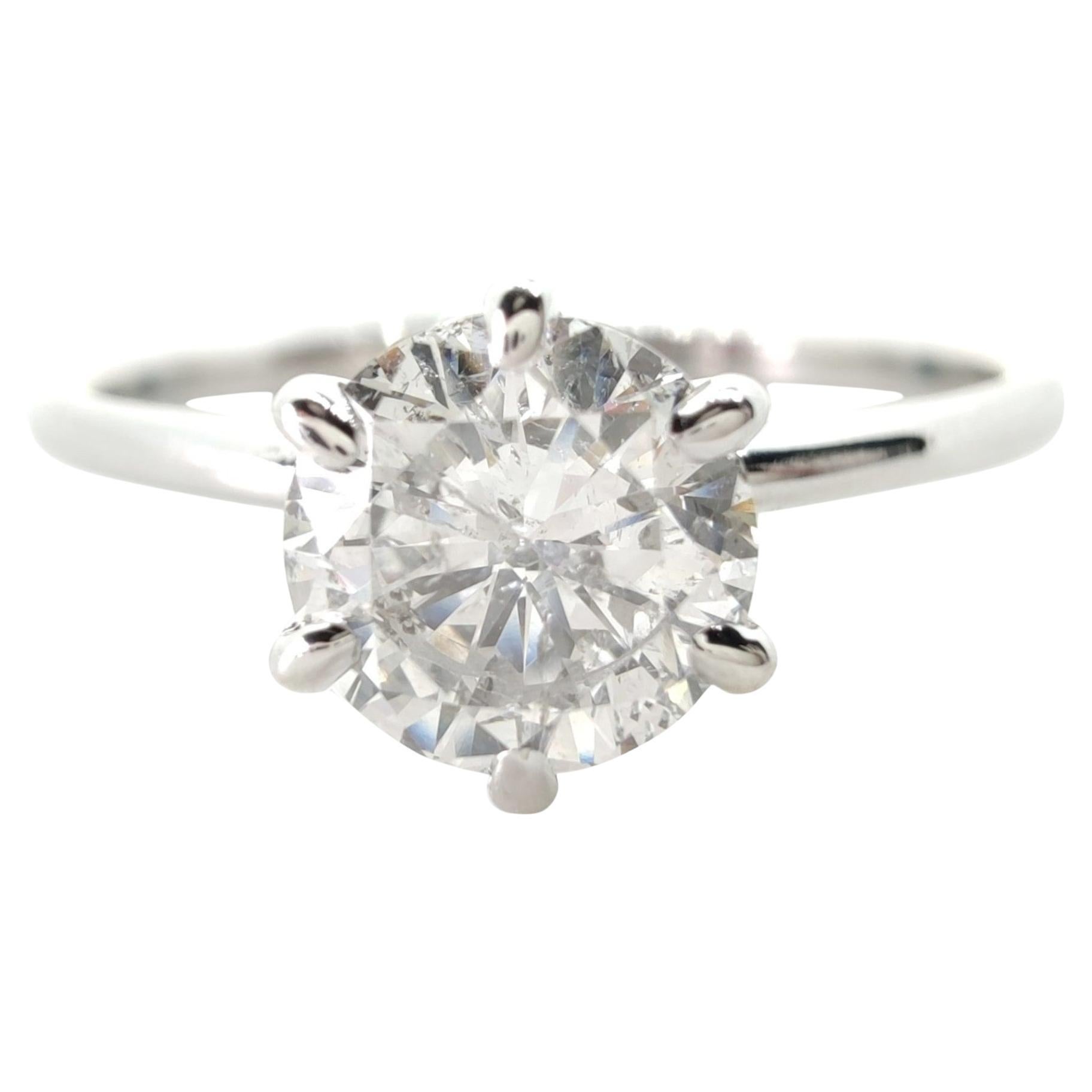 IGI-zertifizierter 0,80 Karat natürlicher Diamant Solitär-Ring -18K hite Gold - Sechs Zacken im Angebot