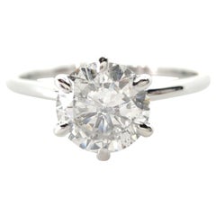 Anello solitario con diamante naturale certificato IGI da 0,80 carati - Oro bianco 18 carati - Sei griffe