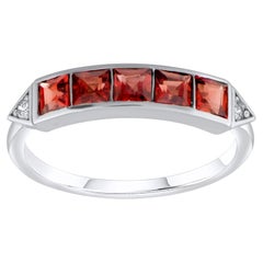 IGI Certified 0.83 Carat Natural Garnet and Diamond Statement Ring in 14K Gold