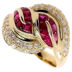 IGI Certified 0.86ct Natural Rubies 0.55ct Natural Diamonds Gold Ring